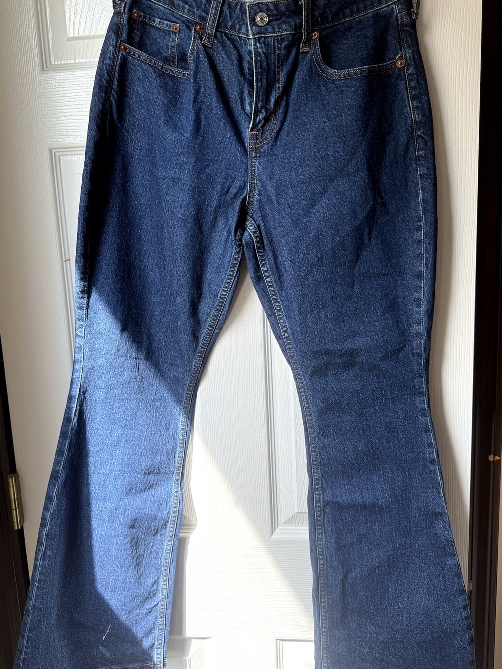 Abercrombie & Fitch Dark Blue Mid-Rise Bootcut Jeans